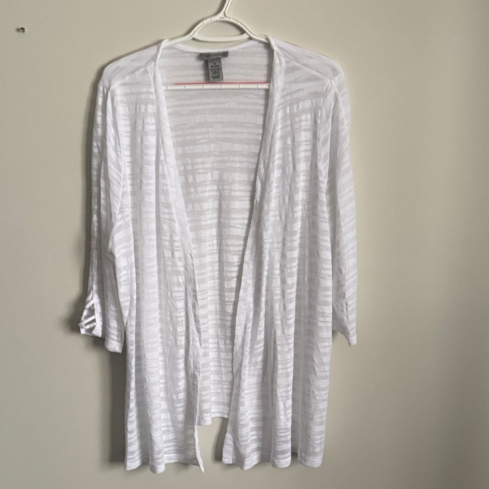 Catherines White Lightweight Open Front Cardigan